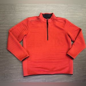 UA ColdGear men’s red 1/4 zip ribbed pullover. Size XL